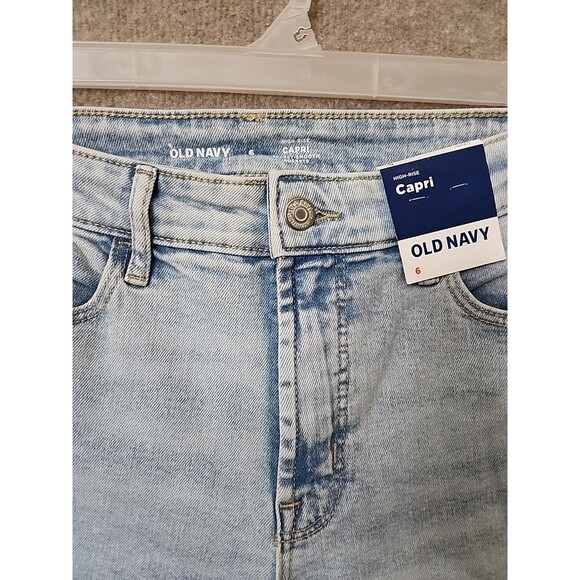 Old Navy Rockstar Slim Capri Jeans Womens 6 Blue Light Wash Stretch NEW - Picture 6 of 13